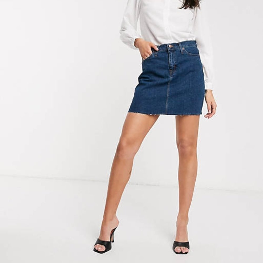 J.Crew Raw Edge Denim Jean Mini Skirt - Picture 1 of 6